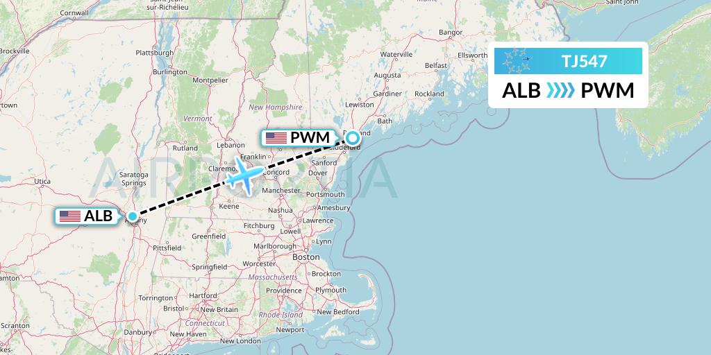 TJ547 Tradewind Aviation Flight Map: Albany to Portland