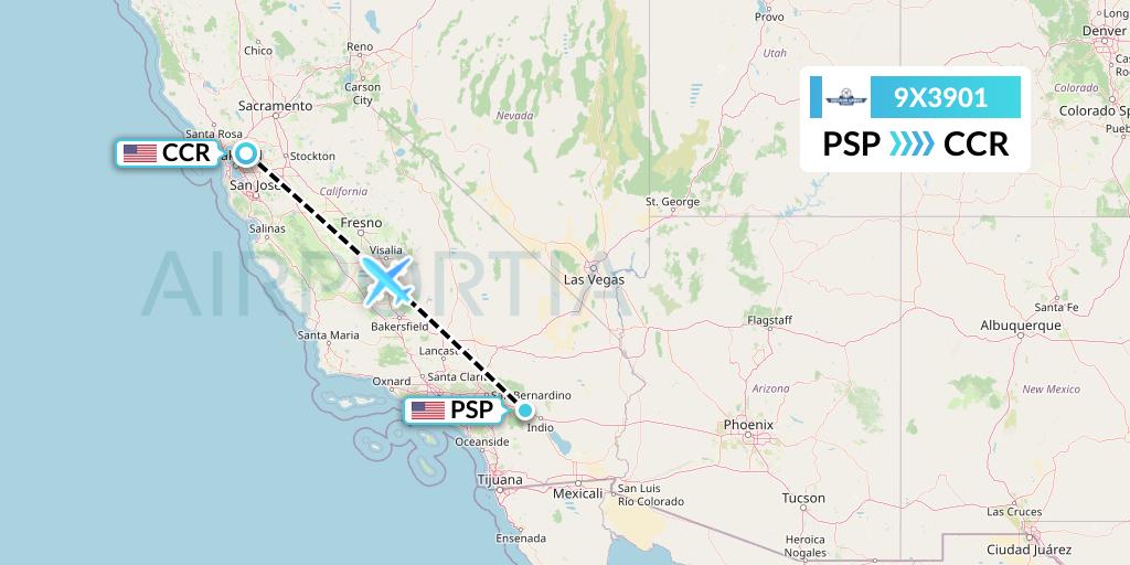 9X3901 Flight Status Southern Airways Express Palm Springs to Concord