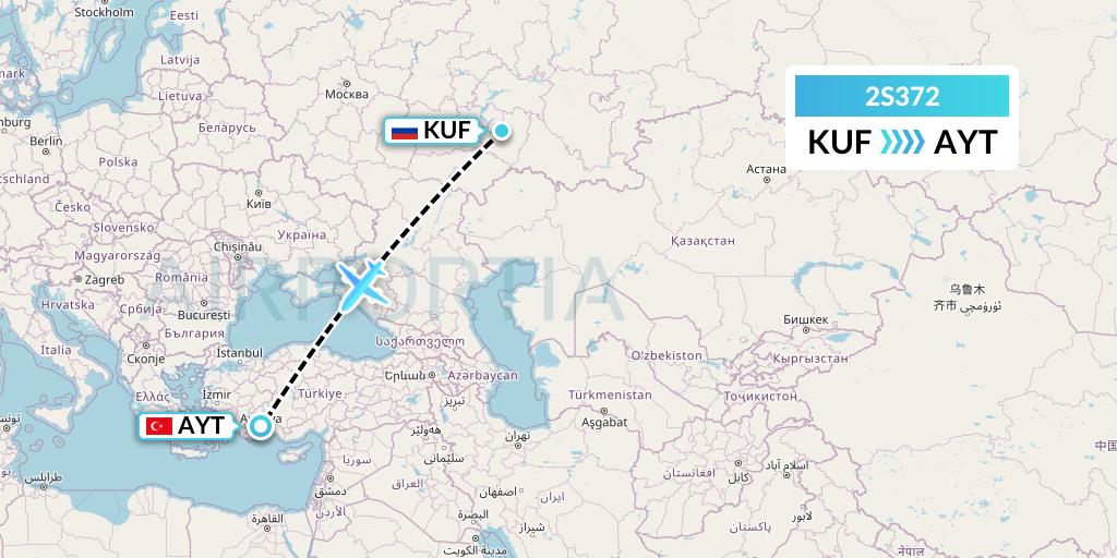 2S372 Star Equatorial AL Flight Map: Samara to Antalya