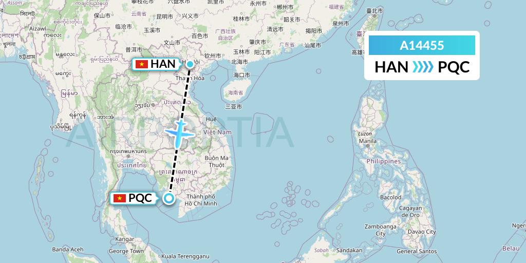 A14455 A.p.g. Distribution Systems Flight Map: Hanoi to Phu Quoc