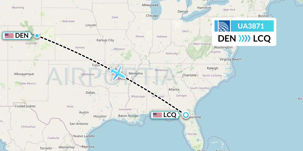 UA3871 United Airlines Flight Map: Denver to Lake City