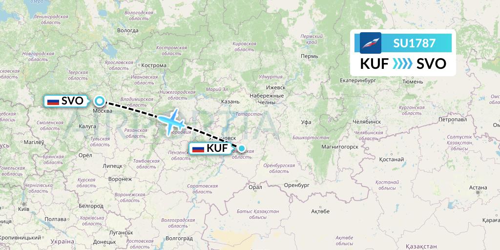 SU1787 Aeroflot Flight Map: Samara to Moscow