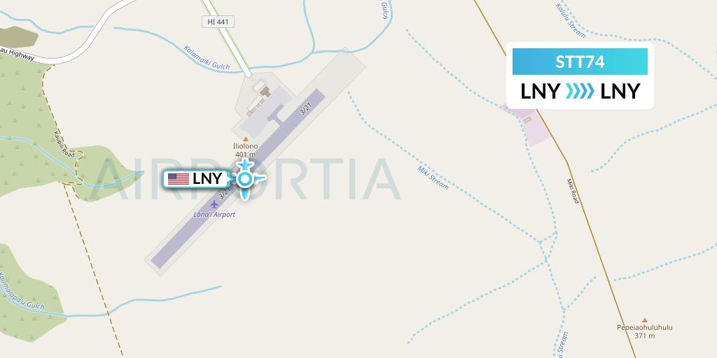 STT74 Western Aircraft, Inc. Flight Map: Lanai to Lanai