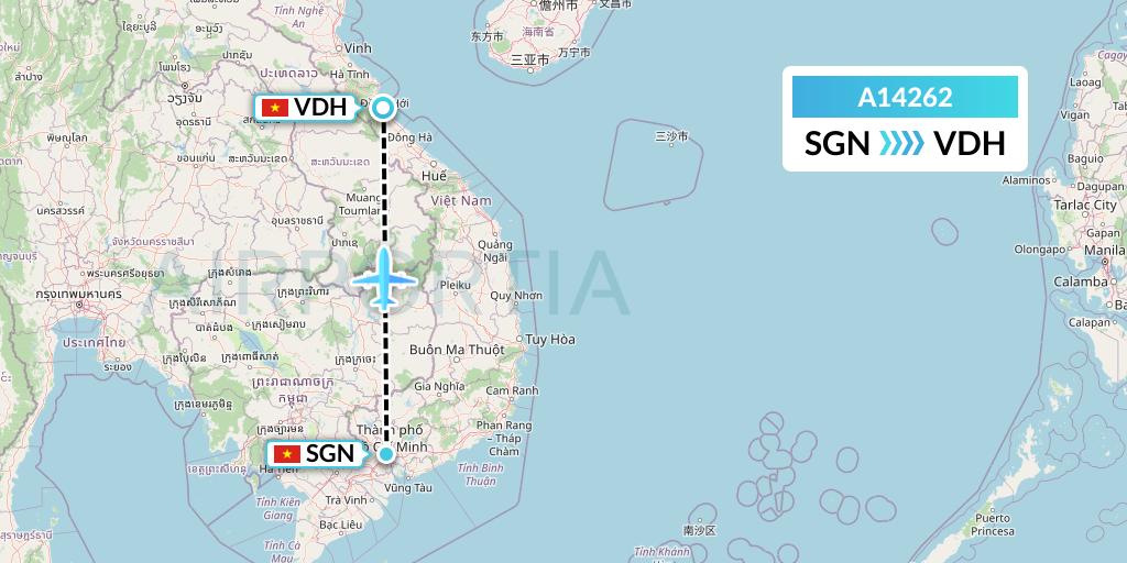 A14262 A.p.g. Distribution Systems Flight Map: Ho Chi Minh City to Dong Hoi