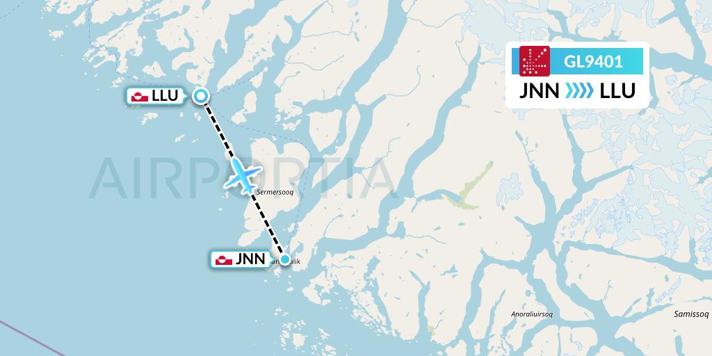 GL9401 Flight Status Air Greenland Nanortalik to Alluitsup Paa (GRL9401)