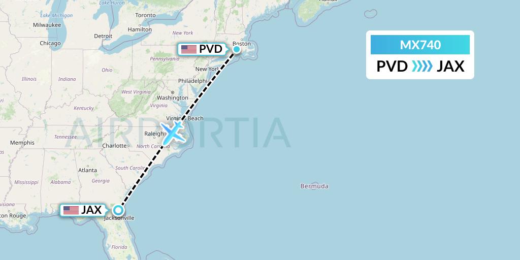 MX740 Flight Status Breeze Airways Providence to Jacksonville (MXY740)