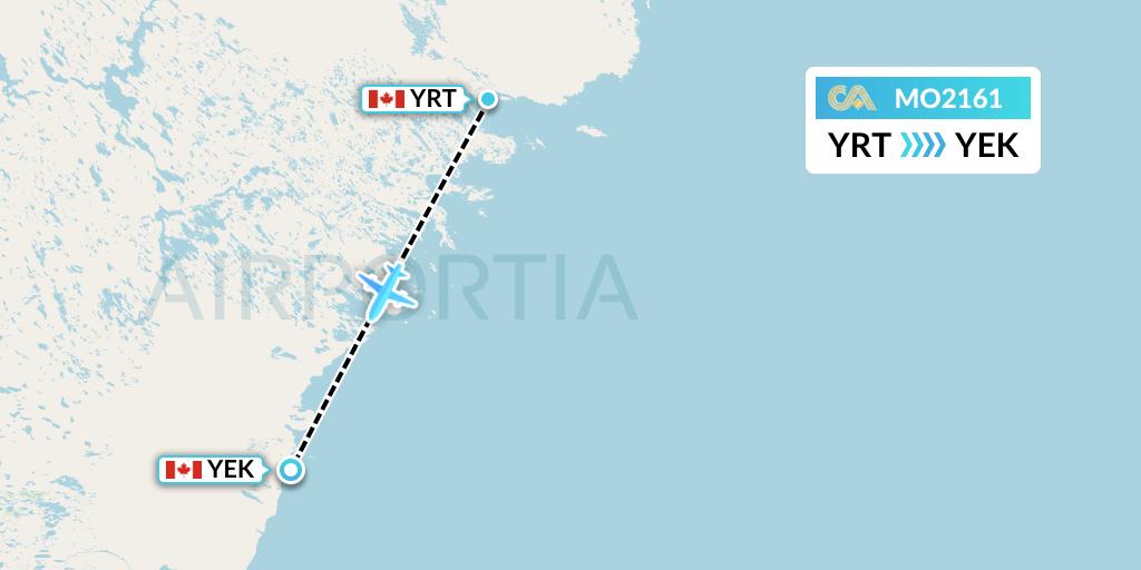 MO2161 Calm Air Flight Map: Rankin Inlet to Arviat