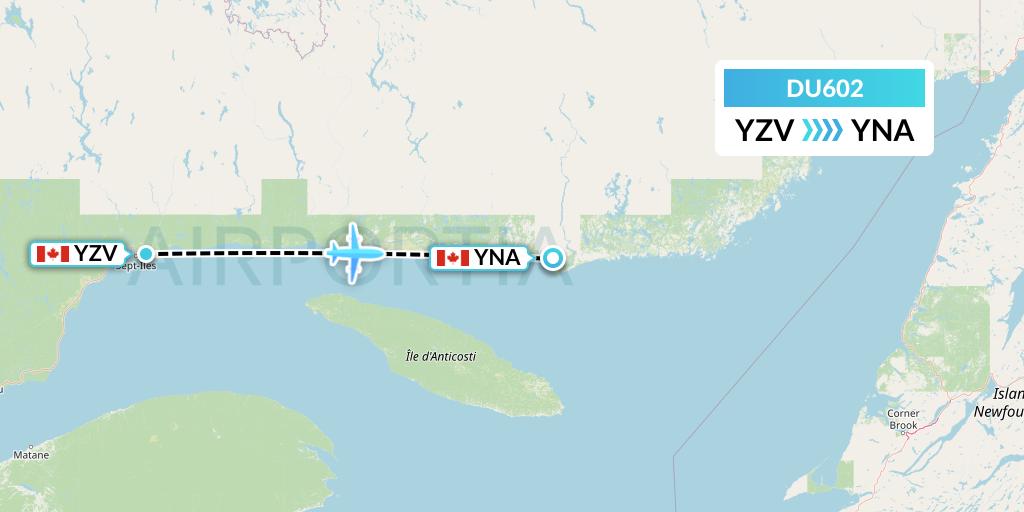 DU602 Sky Jet M.g. Inc Flight Map: Sept-Iles to Natashquan