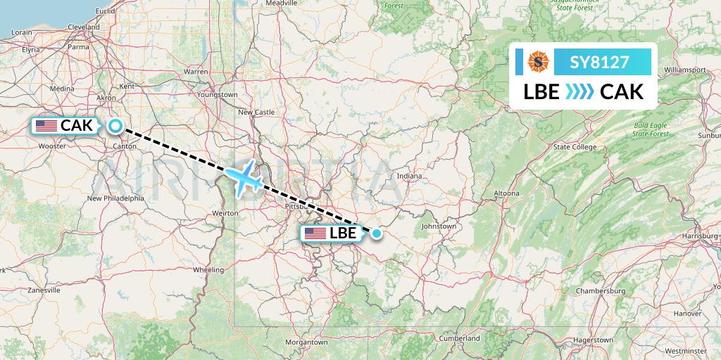 SY8127 Flight Status Sun Country Airlines Latrobe to Akron (SCX8127)