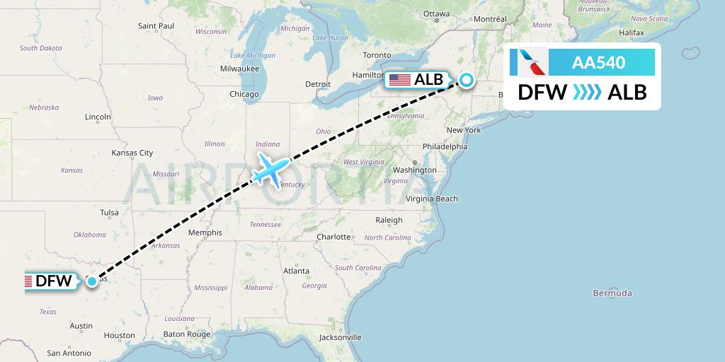 AA540 Flight Status American Airlines Dallas to Albany (AAL540)