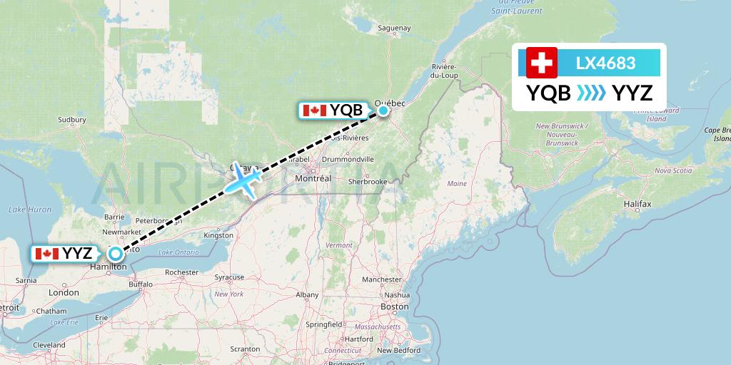 LX4683 Flight Status Swiss Quebec to Toronto (SWR4683)