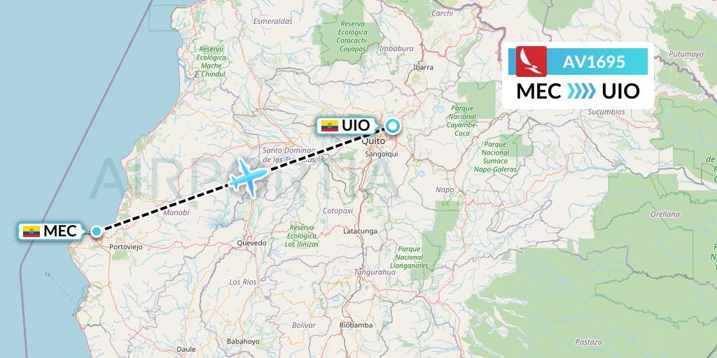 AV1695 Avianca Flight Map: Manta to Quito