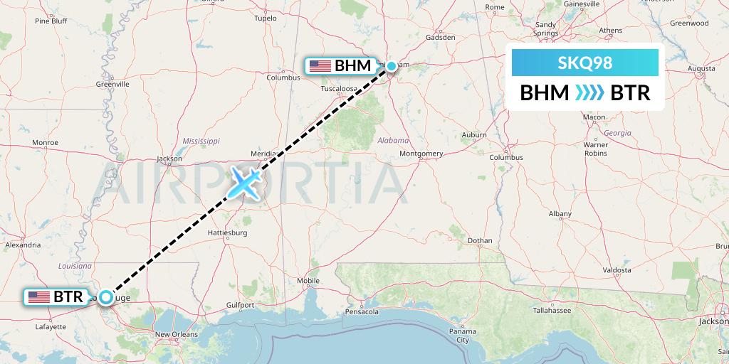 SKQ98 Flight Status Labcorp Birmingham to Baton Rouge
