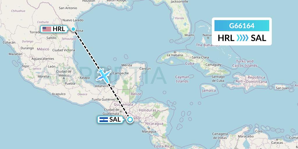 G66164 Flight Status Fly Arna Harlingen to San Salvador (ACY6164)