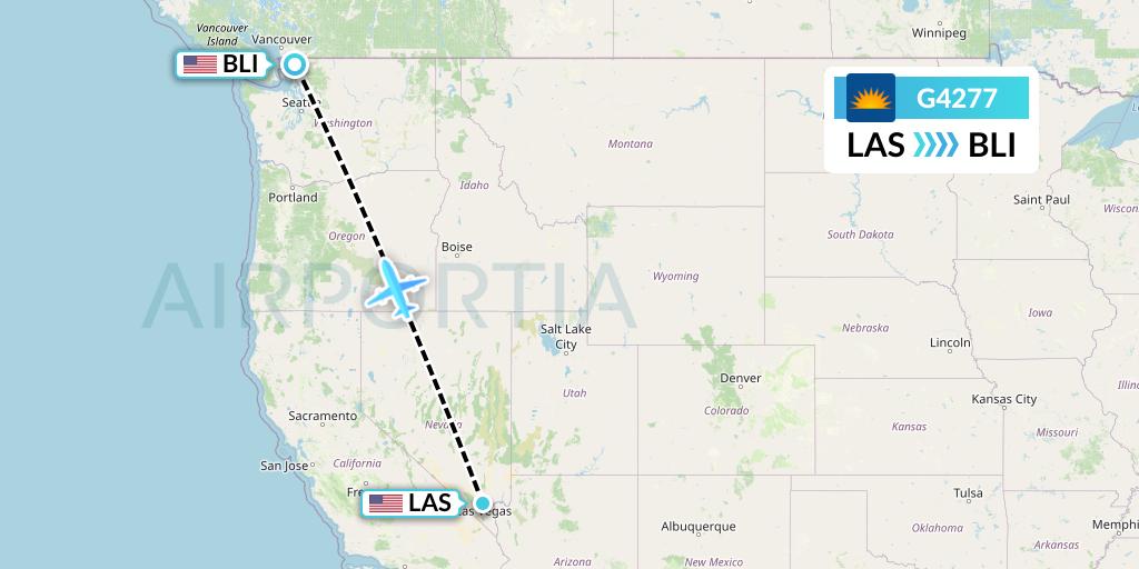 G4277 Allegiant Air Flight Map: Las Vegas to Bellingham