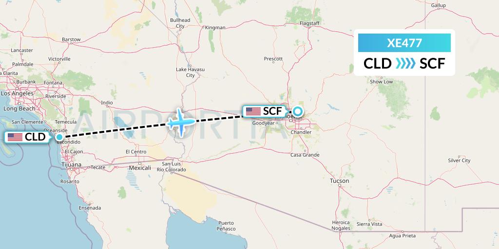 XE477 Jsx Flight Map: San Diego to Scottsdale