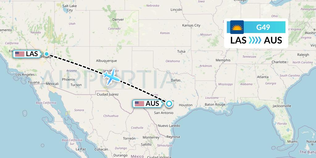 G49 Allegiant Air Flight Map: Las Vegas to Austin