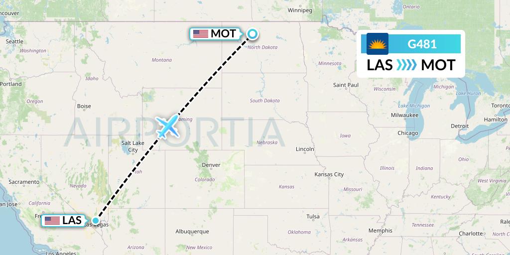 G481 Allegiant Air Flight Map: Las Vegas to Minot