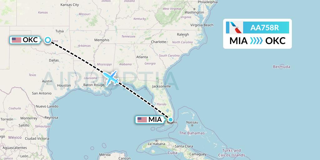 AA758R Flight Status American Airlines Miami to Oklahoma City (AAL758R)