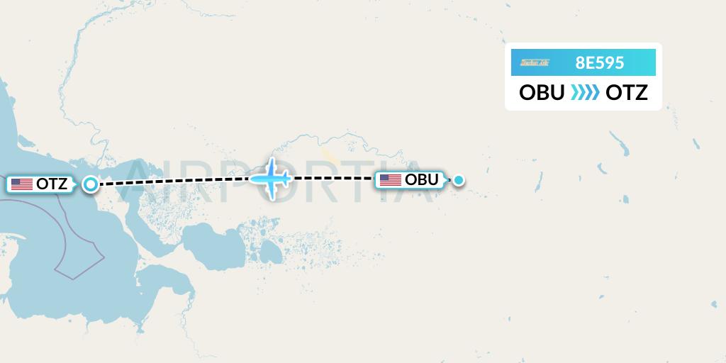 8E595 Bering Air Flight Map: Kobuk to Kotzebue