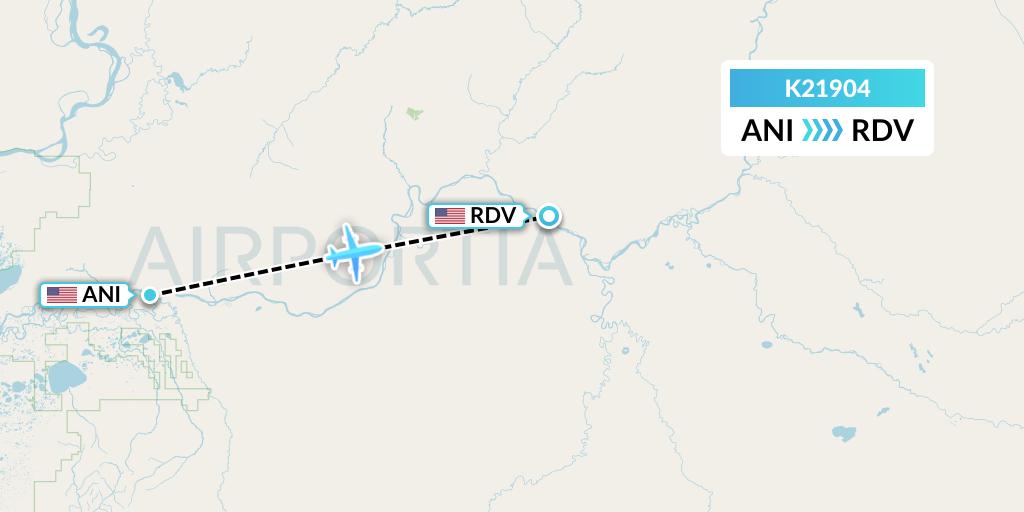K21904 Yute Commuter Service Flight Map: Aniak to Red Devil