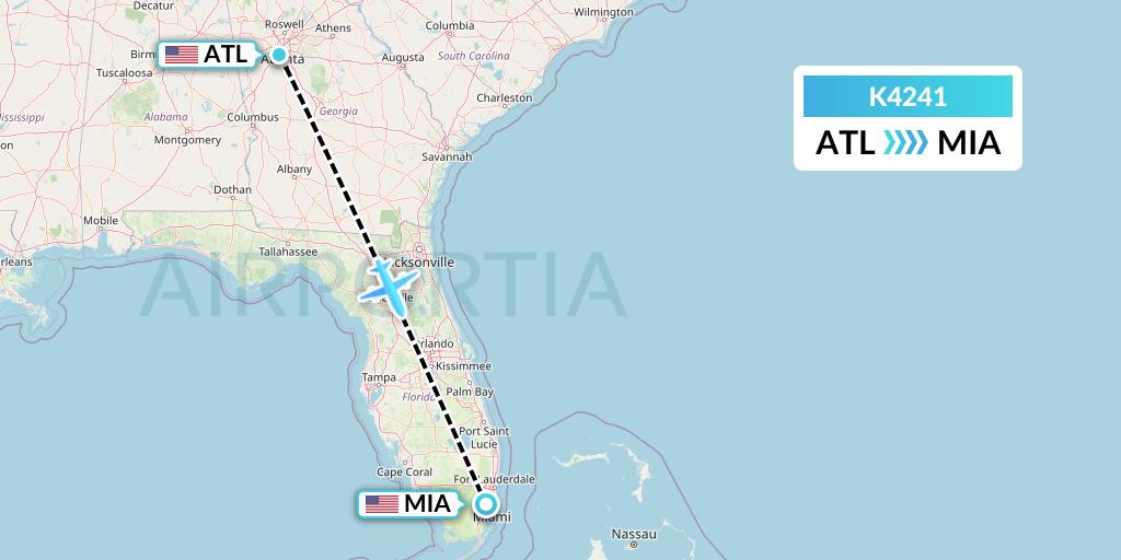 K4241 Kalitta Air Flight Map: Atlanta to Miami