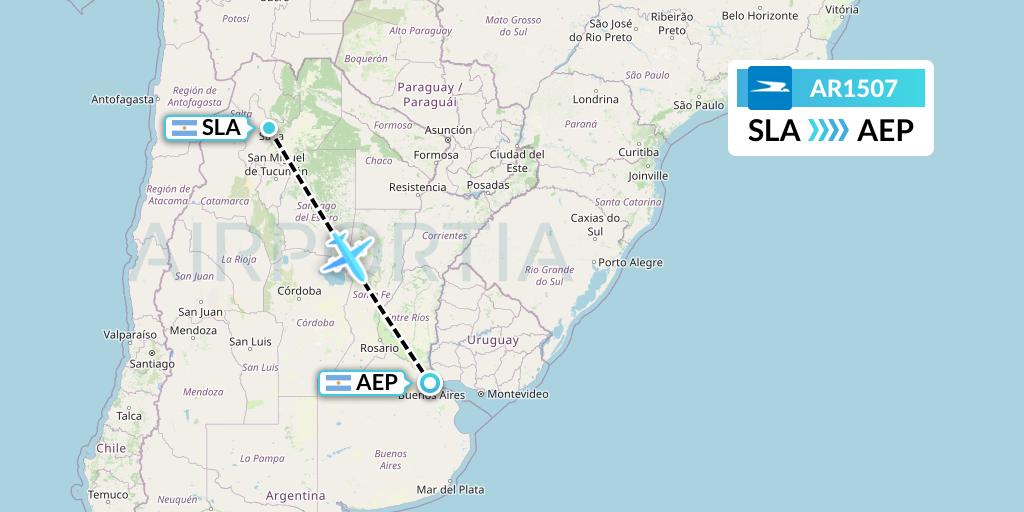 AR1507 Aerolineas Argentinas Flight Map: Salta to Buenos Aires