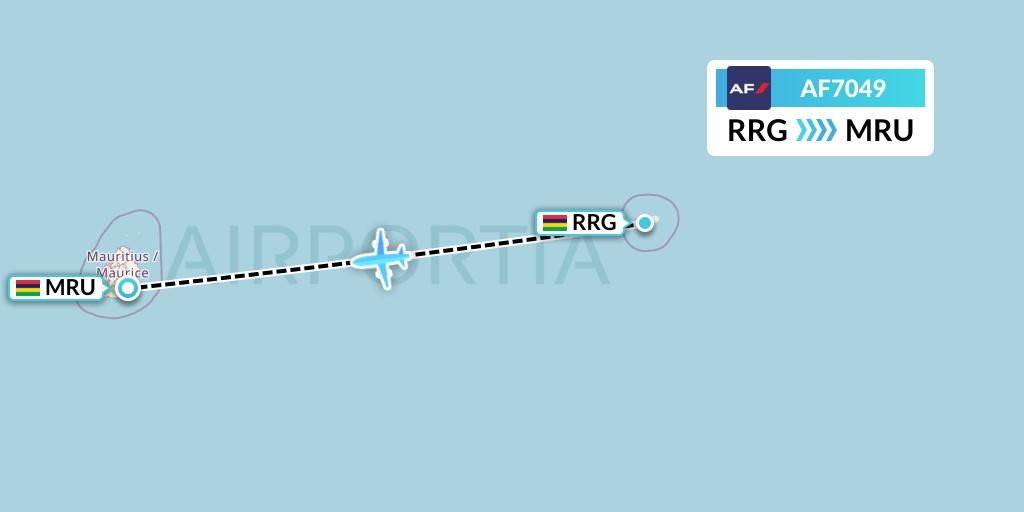 AF7049 Air France Flight Map: Port Mathurin to Port Louis