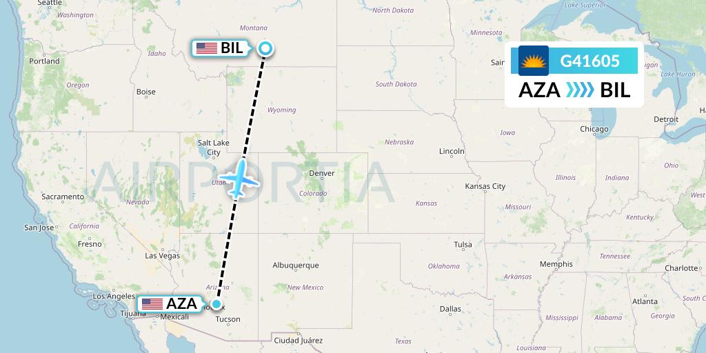 G41605 Allegiant Air Flight Map: Phoenix to Billings