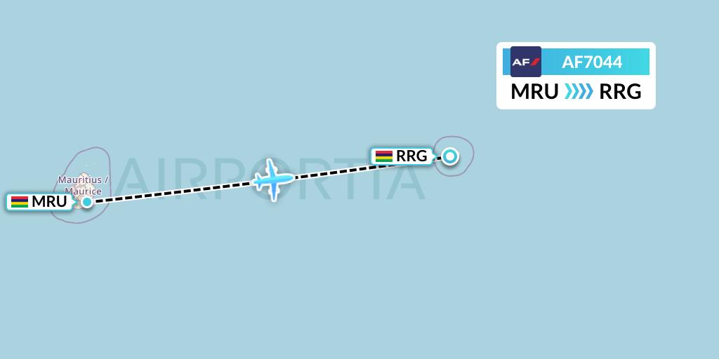 AF7044 Air France Flight Map: Port Louis to Port Mathurin