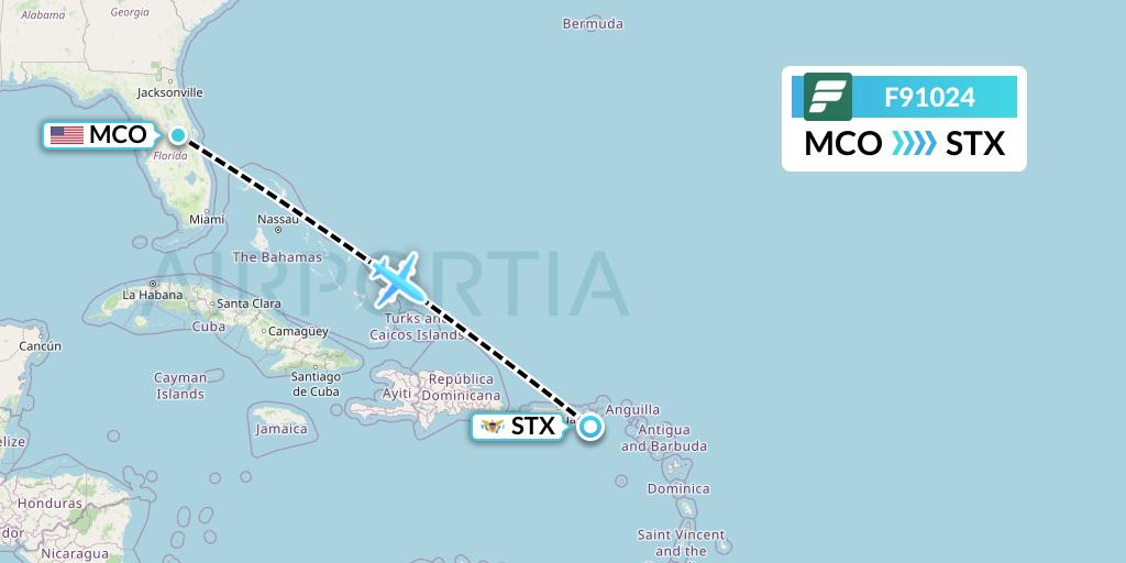 F91024 Flight Status Frontier Airlines Orlando to St. Croix (FFT1024)