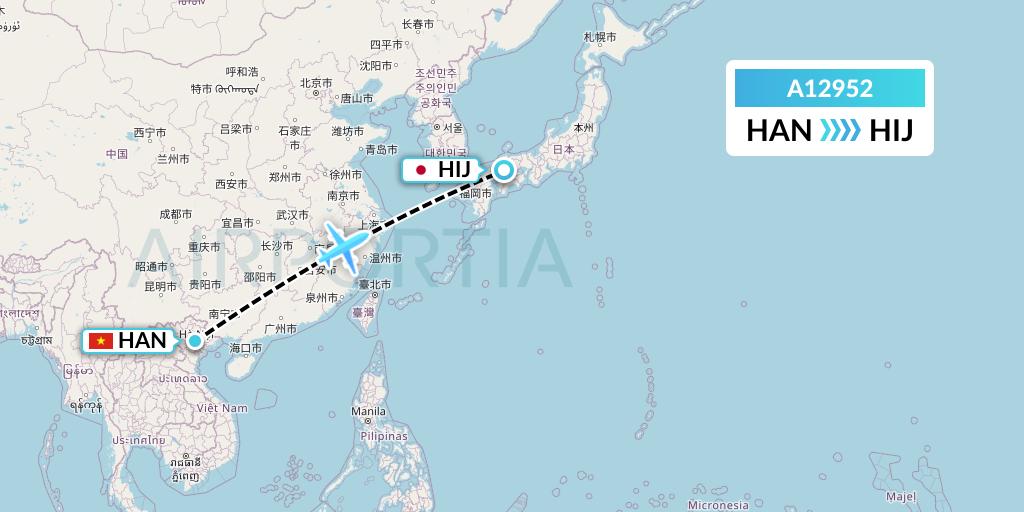 A12952 A.p.g. Distribution Systems Flight Map: Hanoi to Hiroshima