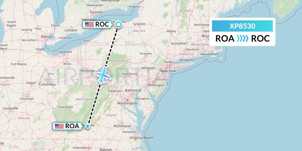 XP8530 Flight Status Avelo Airlines Roanoke to Rochester (VXP8530)