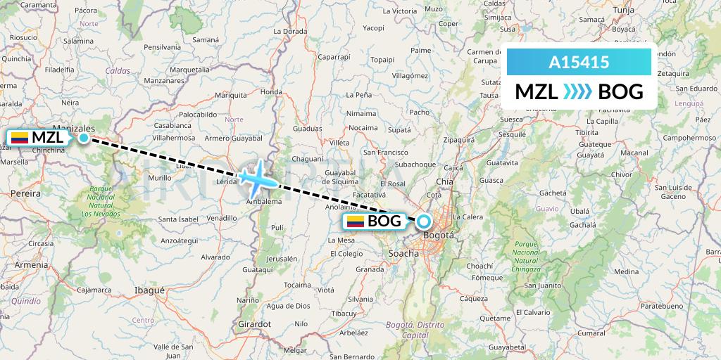 A15415 A.p.g. Distribution Systems Flight Map: Manizales to Bogota