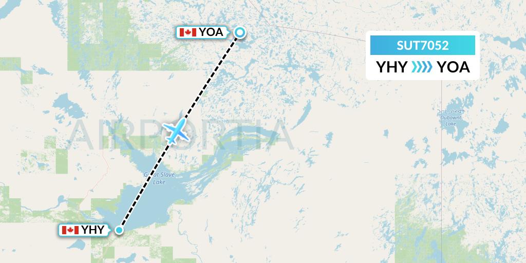 SUT7052 Summit Air Ltd. Flight Map: Hay River to Ekati