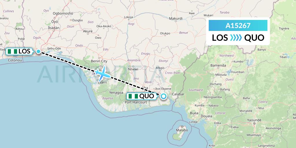 A15267 A.p.g. Distribution Systems Flight Map: Lagos to Uyo