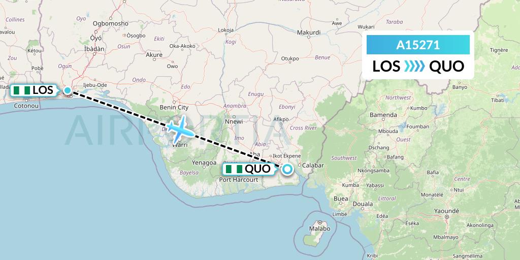 A15271 A.p.g. Distribution Systems Flight Map: Lagos to Uyo