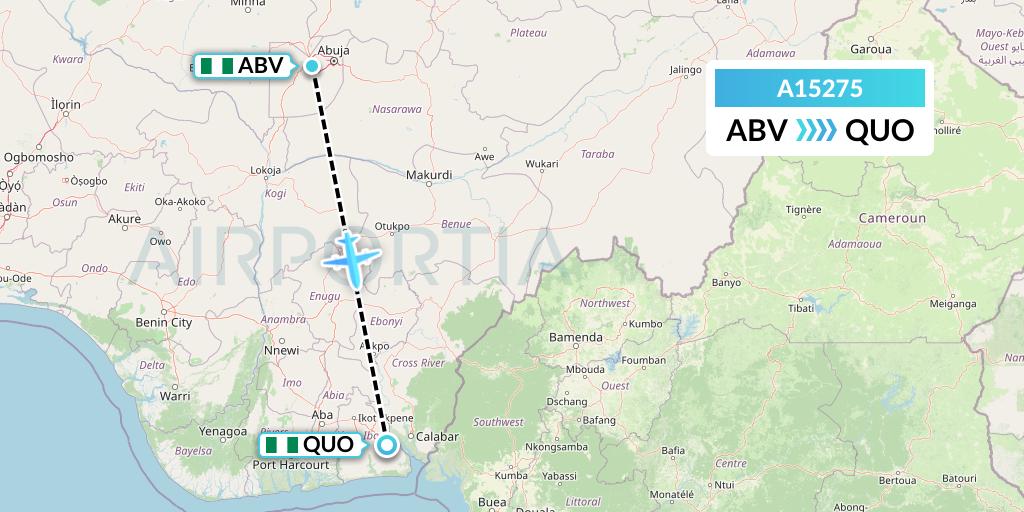A15275 A.p.g. Distribution Systems Flight Map: Abuja to Uyo