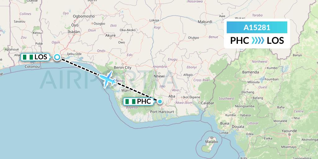 A15281 A.p.g. Distribution Systems Flight Map: Port Harcourt to Lagos