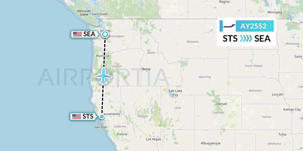 AY2552 Finnair Flight Map: Santa Rosa to Seattle