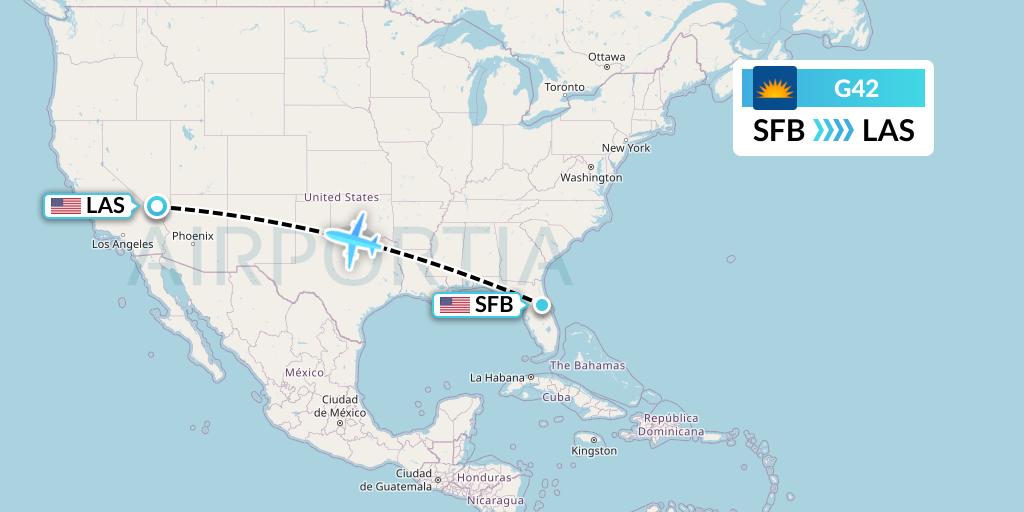 G42 Allegiant Air Flight Map: Orlando to Las Vegas