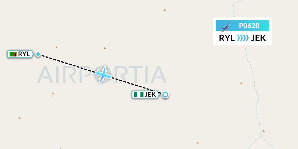 P0620 Proflight Air Services Flight Map: Lusaka to Lagos