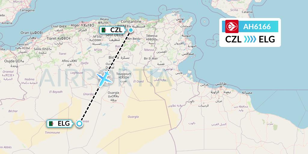 AH6166 Air Algerie Flight Map: Constantine to Algeria