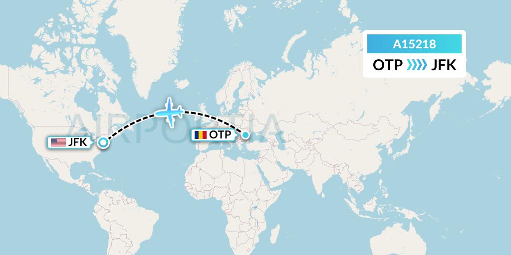 A15218 A.p.g. Distribution Systems Flight Map: Bucharest to New York