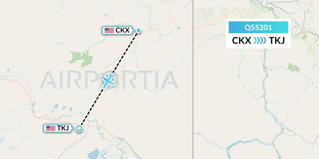 Q55201 40-Mile Air Flight Map: Chicken to Tok