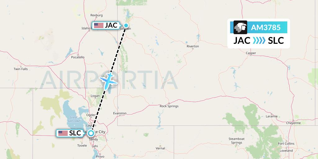 AM3785 Aeromexico Flight Map: Jackson to Salt Lake City