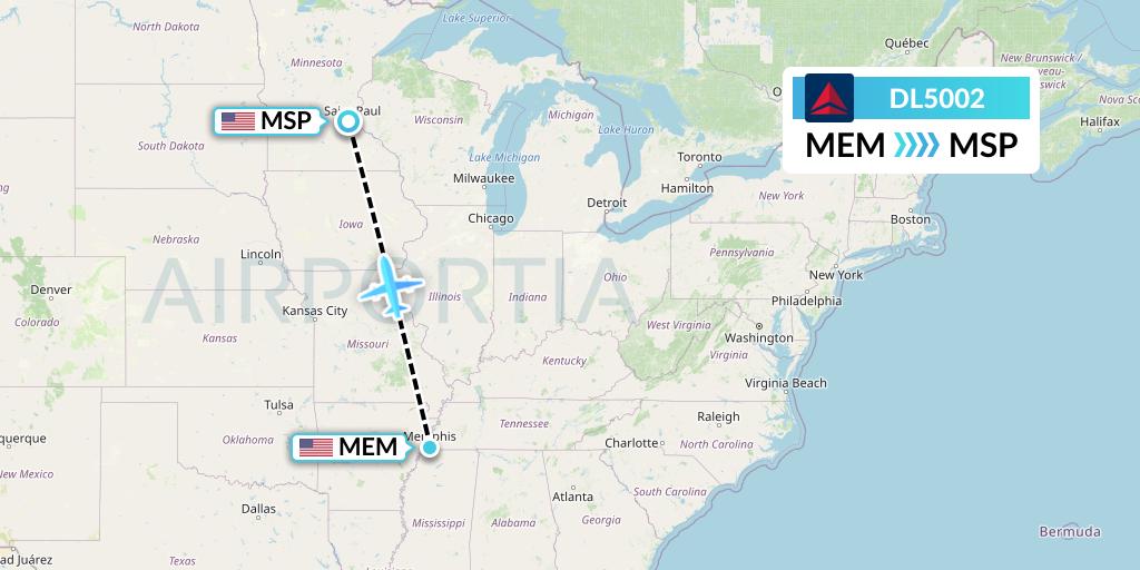 DL5002 Flight Status Delta Air Lines Memphis to Minneapolis (DAL5002)