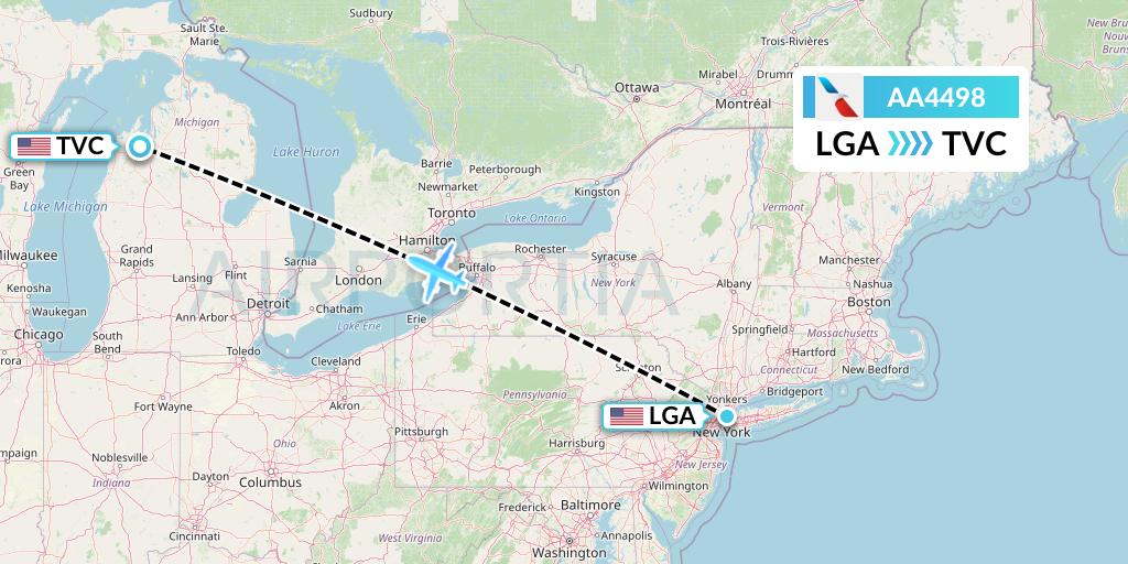 AA4498 Flight Status American Airlines New York to Traverse City (AAL4498)