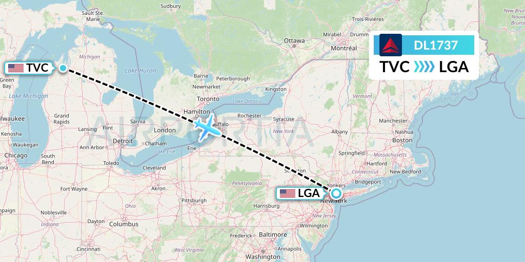 DL1737 Flight Status Delta Air Lines Traverse City to New York (DAL1737)