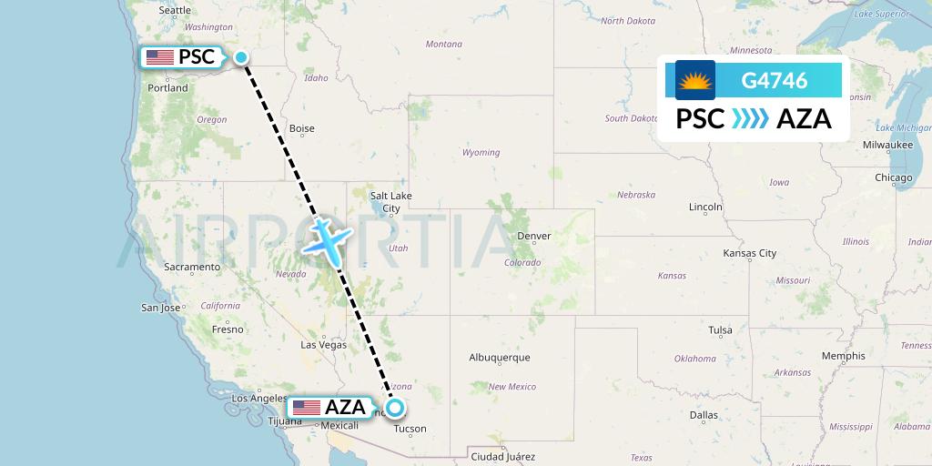G4746 Allegiant Air Flight Map: Pasco to Phoenix